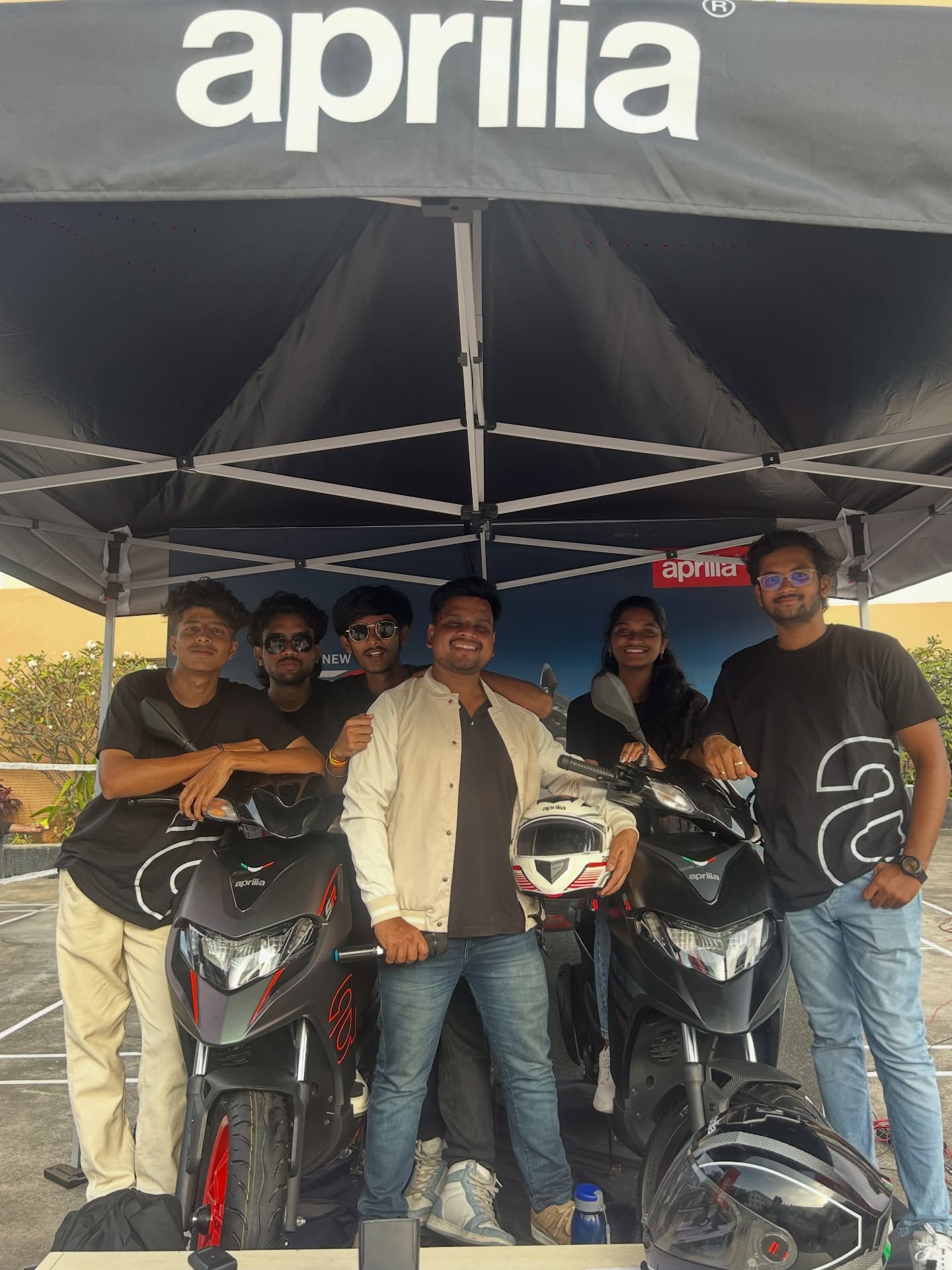 Bardapure Productions Instagram post for Aprilia campus branding and a test ride experience